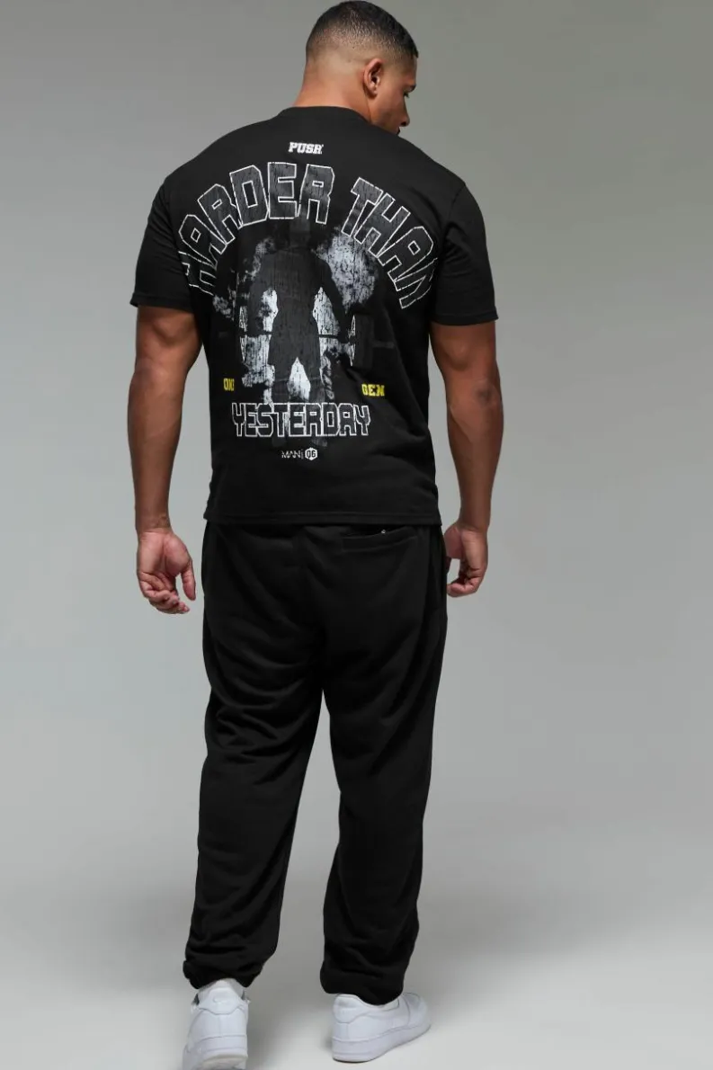 Cheap boohooMAN Man Active X OG Gym Oversized T-shirt black