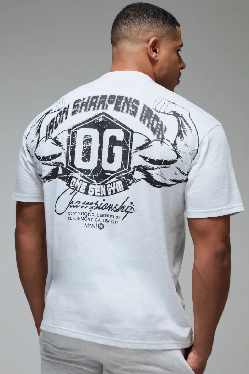 New boohooMAN Man Active X OG Gym Oversized T-shirt grey marl