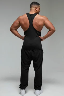Outlet boohooMAN Man Active X OG Gym Slim Racer Back Vest black