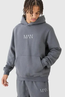 Fashion boohooMAN Man Hooded Cargo Tracksuit charcoal