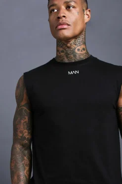 Store boohooMAN Man Reg Fit Gym Tank black