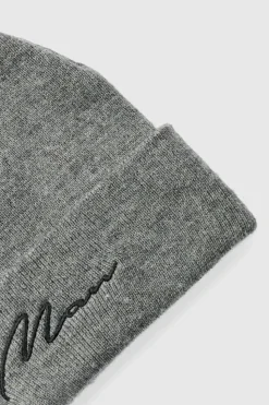 Best Sale boohooMAN Man Signature Bobble Beanie grey