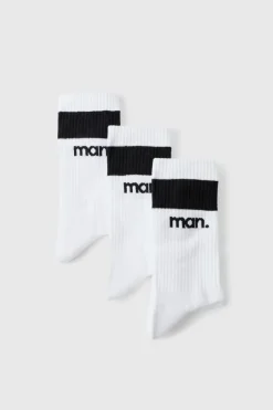 Clearance boohooMAN Man Sport Cushioned Crew Socks 3 Pack white