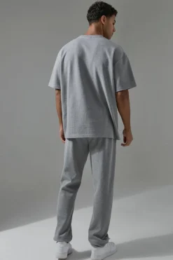 Store boohooMAN Man Sport Waffle Regular Fit Jogger grey marl