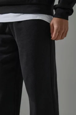 Outlet boohooMAN Man Sport Waffle Relaxed Fit Jogger black