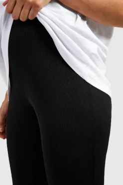 Store boohoo Maternity Ribbed Over Bump Leggings black