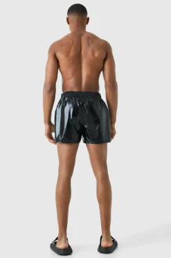 Outlet boohooMAN Metallic Man Triangle Runner Swim Short black