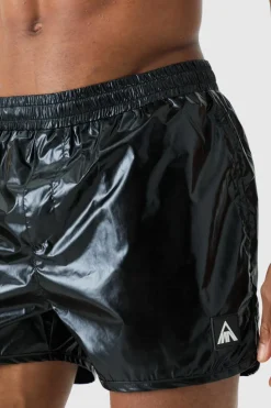 Outlet boohooMAN Metallic Man Triangle Runner Swim Short black