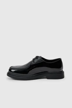 Cheap boohooMAN Mix Fabric Smart Lace Up Shoe In black