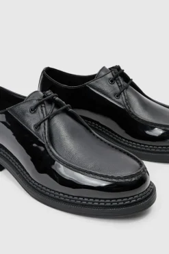 Cheap boohooMAN Mix Fabric Smart Lace Up Shoe In black