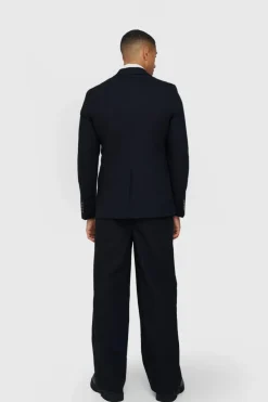 Fashion boohooMAN Mix & Match Linen Blend Slim Fit Blazer black