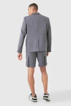 Best Sale boohoo Mix & Match Oversized Suit Set Grey charcoal