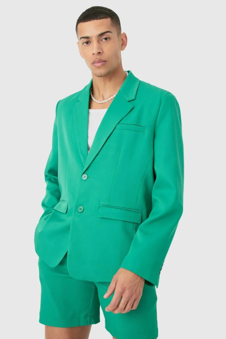 Flash Sale boohoo Mix & Match Oversized Suit Set green