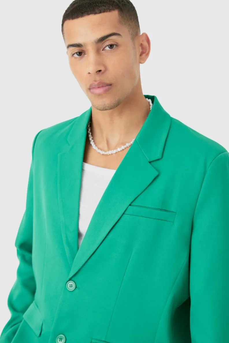 Flash Sale boohoo Mix & Match Oversized Suit Set green