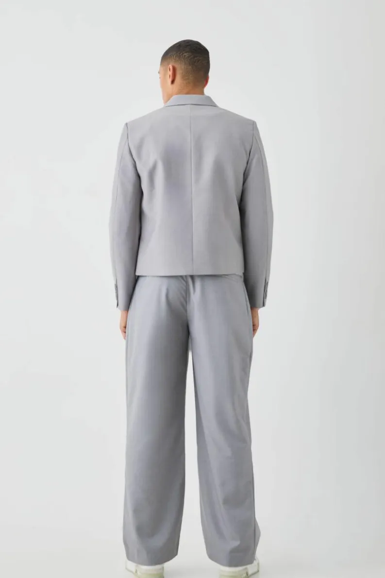 Discount boohoo Mix & Mat Suit Set grey