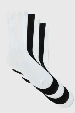 Cheap boohooMAN 5 Mix Plain Sport Socks white