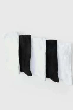 Cheap boohooMAN 5 Mix Plain Sport Socks white