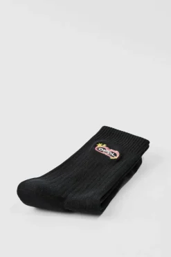 Sale boohooMAN OFCL Embroidered Sports Socks black