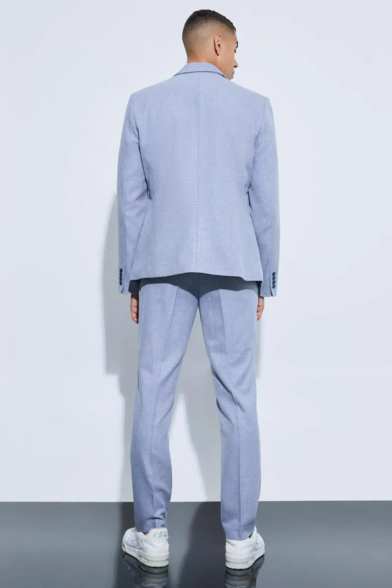 Best Sale boohoo Overlay Detail Slim Fit Suit Set in grey