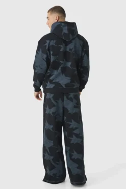 Cheap boohooMAN Oversized All Over Star Print Hooded Tracksuit black