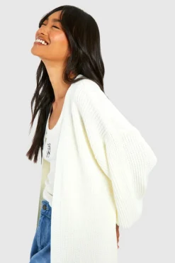 Flash Sale boohoo Oversized Balloon Sleeve Cardigan cream