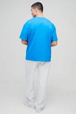 Cheap boohooMAN Oversized Basic Crew Neck T-shirt cobalt