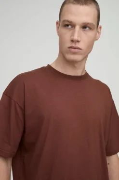 Discount boohooMAN Oversized Basic Crew Neck T-shirt chocolate