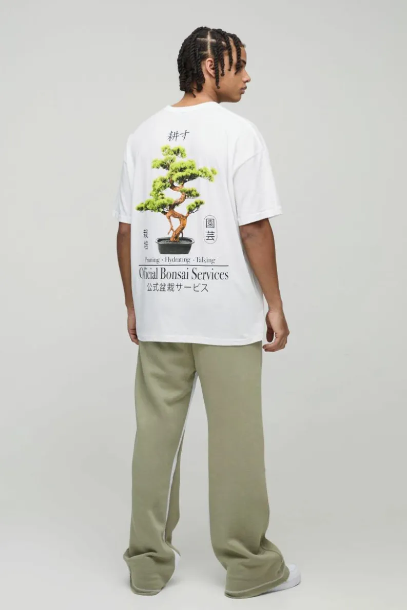Best Sale boohooMAN Oversized Bonsai Tree Graphic T-Shirt white