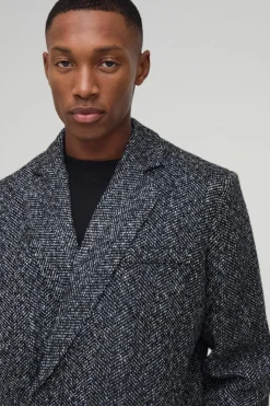 Cheap boohooMAN Oversized Boucle Boxy Blazer black