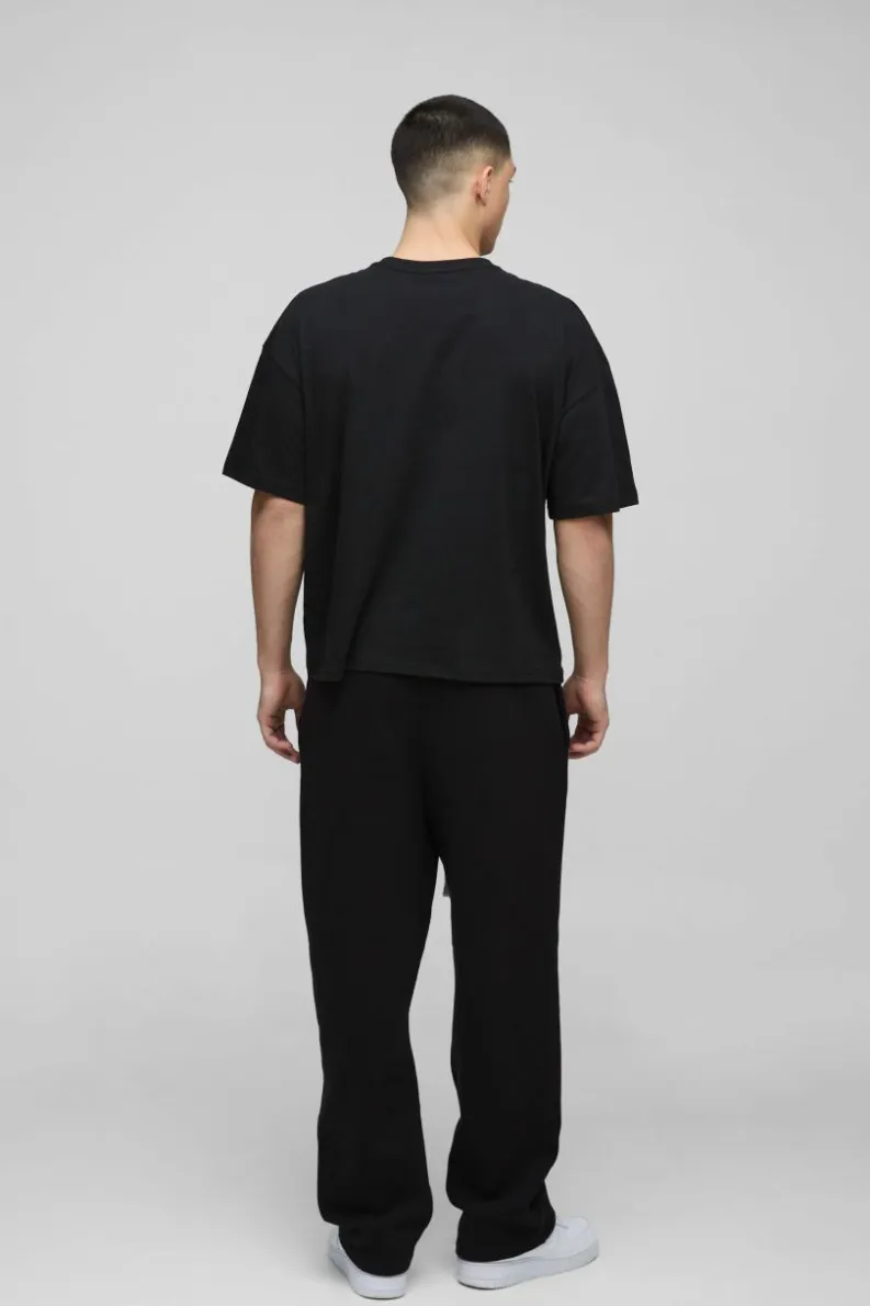 Online boohooMAN Oversized Boxy 8 Ball Embroidered T-Shirt black