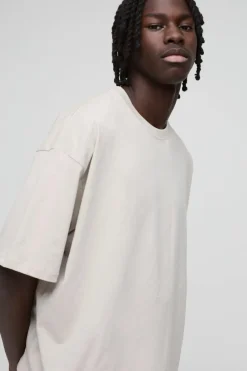 Best boohooMAN Oversized Boxy Basic T-shirt stone
