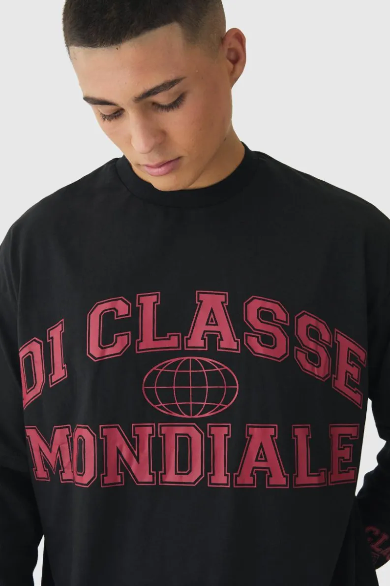 Cheap boohooMAN Oversized Boxy Heavy Waffle Faux Layer T-shirt black
