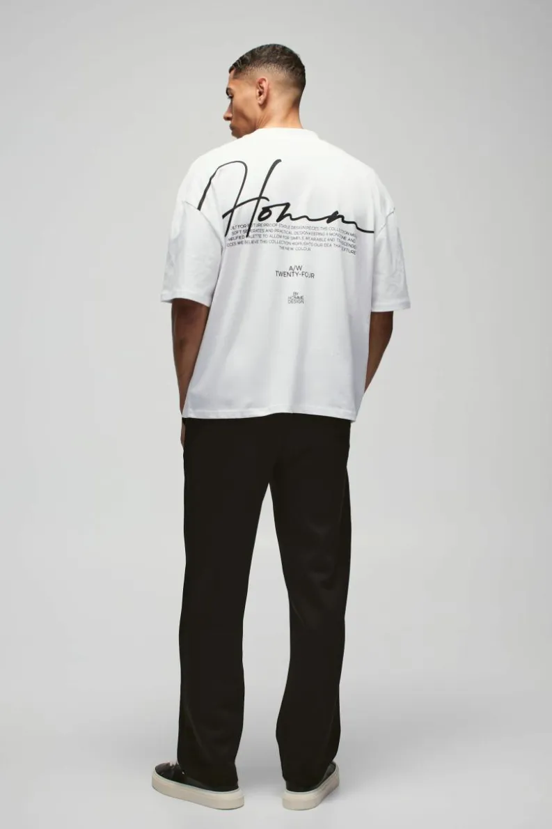 Cheap boohooMAN Oversized Boxy Heavyweight Peached Embroidered T-shirt white