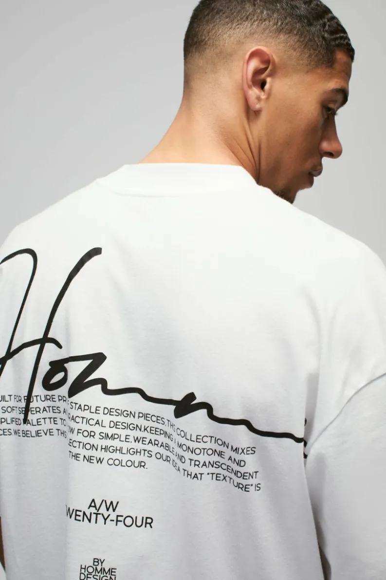 Cheap boohooMAN Oversized Boxy Heavyweight Peached Embroidered T-shirt white