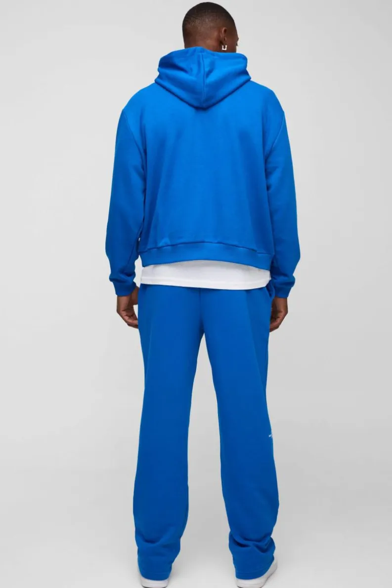 Discount boohooMAN Oversized Boxy Homme Printed Embossed Hoodie cobalt