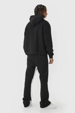 Best Sale boohooMAN Oversized Boxy Limited Edition Extended Drawcords Hooded Tracksuit black