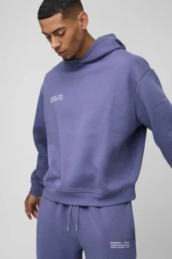 Store boohooMAN Oversized Boxy Man Hooded Tracksuit purple