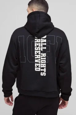 Flash Sale boohooMAN Oversized Boxy Official Varsity Distressed Gusset Tracksuit black