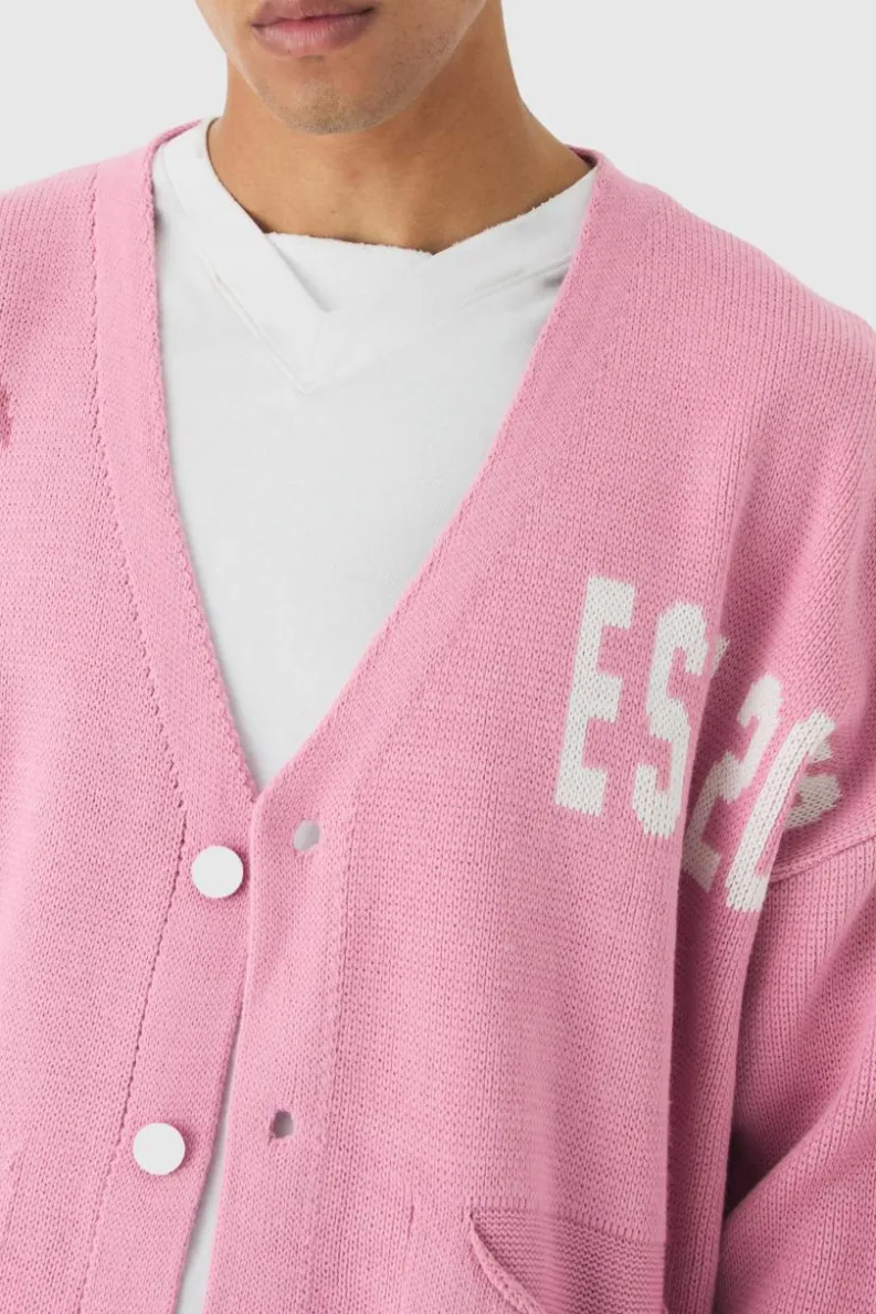 Best Sale boohooMAN Oversized Boxy Palm Graphic Cardigan in pink