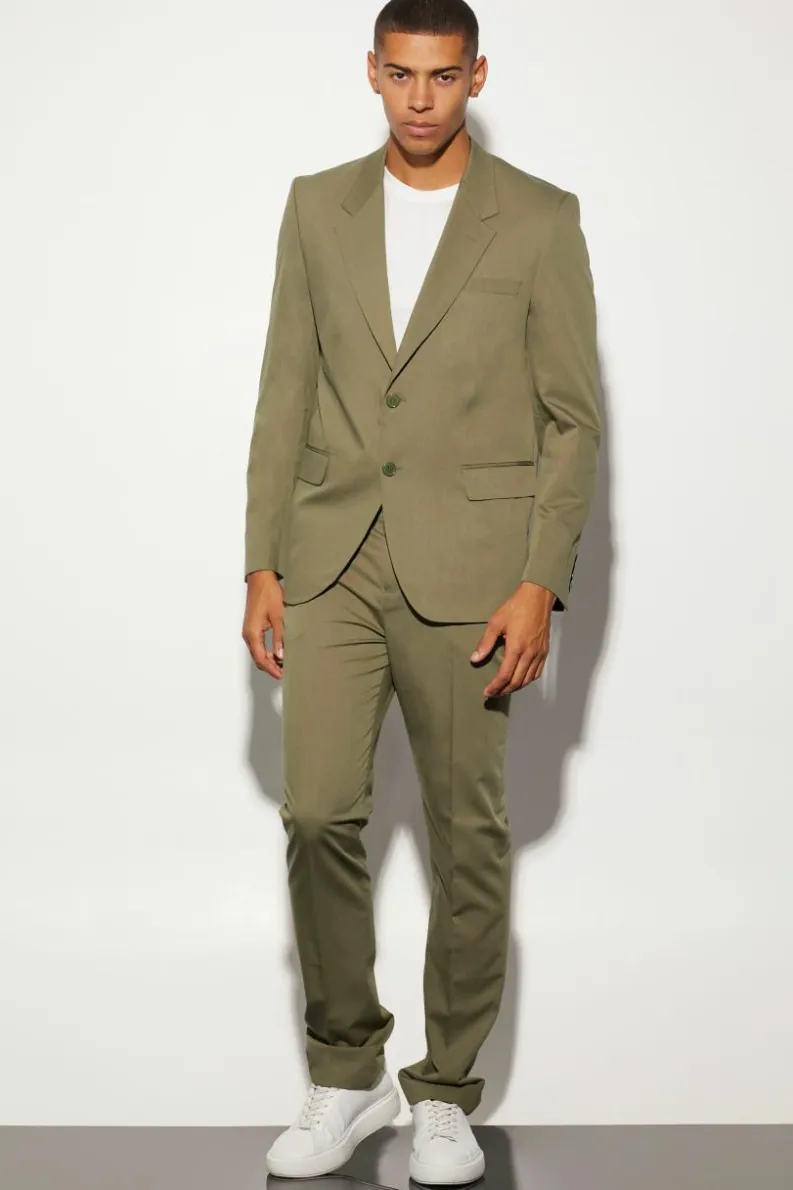 Best Sale boohooMAN Oversized Boxy Single Breasted Suit Jacket olive
