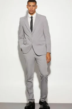 Cheap boohooMAN Oversized Boxy Single Breasted Suit Jacket grey