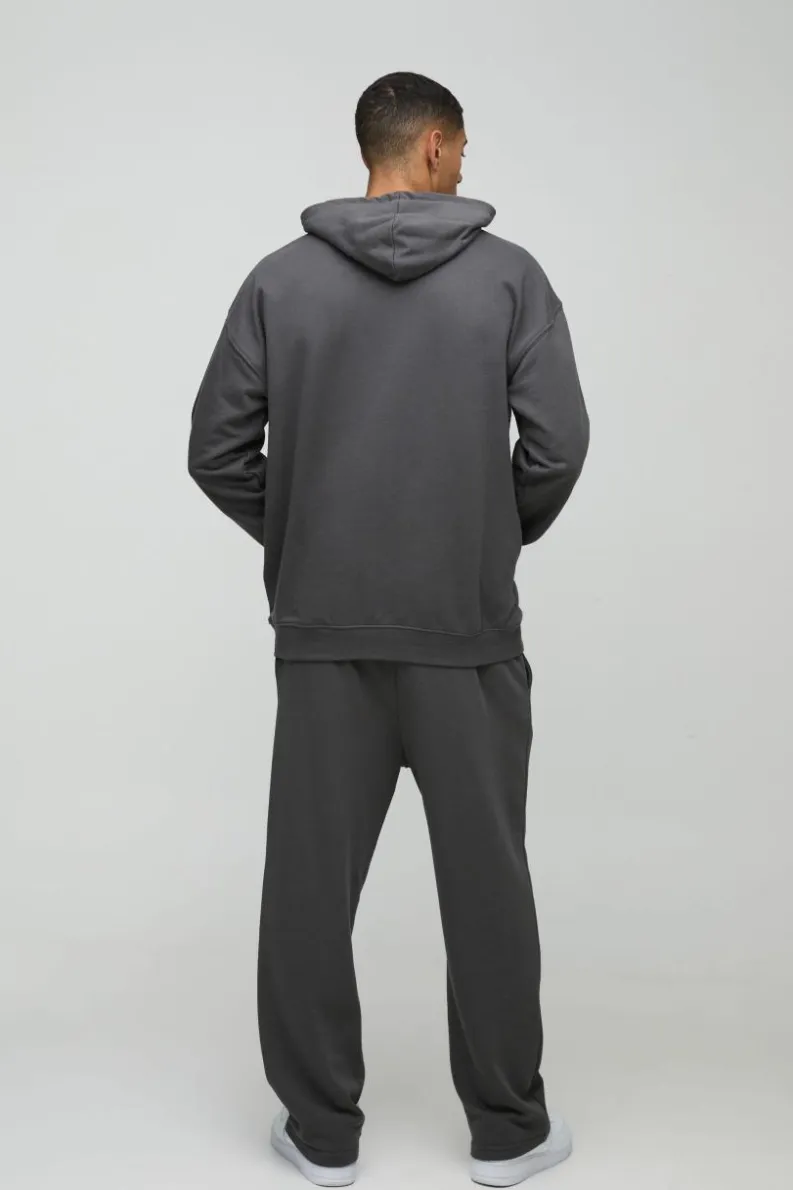 Fashion boohooMAN Oversized Bugs Bunny License Print Hoodie charcoal