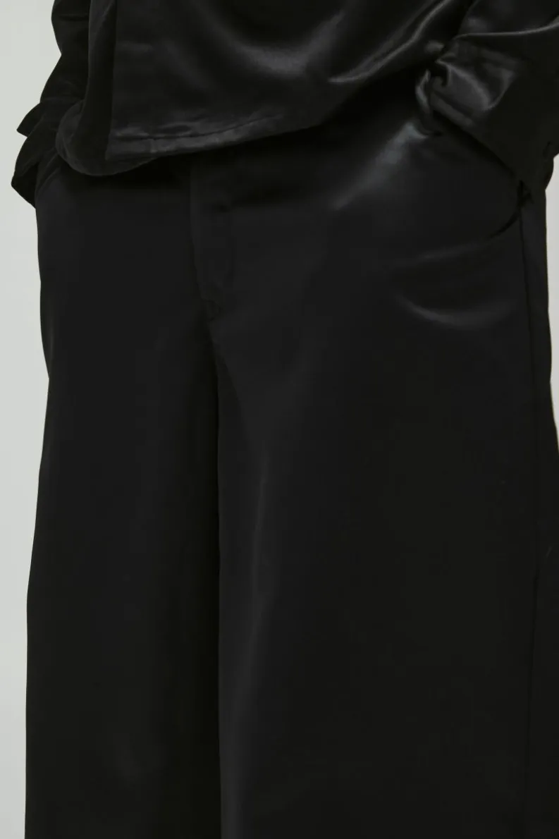 Cheap boohoo Oversized Deep V Satin Set black