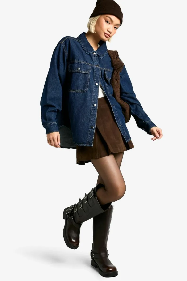 Hot boohoo Oversized Denim Shirt indigo