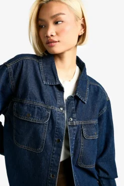 Hot boohoo Oversized Denim Shirt indigo
