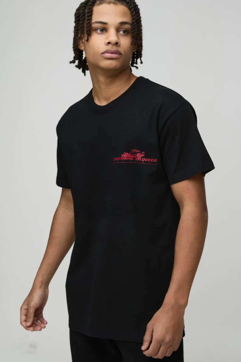 Best boohooMAN Oversized Disney Cars License T-Shirt black