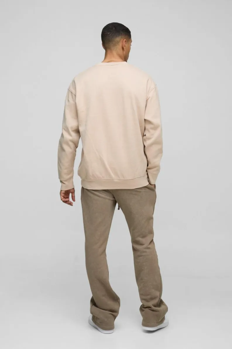 Fashion boohooMAN Oversized Disney Maui License Print Sweatshirt sand