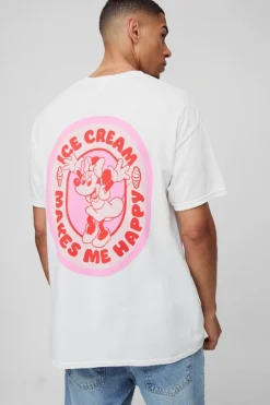 Hot boohooMAN Oversized Disney Minnie Mouse License Print T-Shirt white