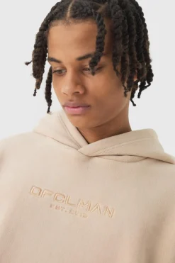 Best Sale boohooMAN Oversized Dropped shoulder Polar fleece Hoodie light grey
