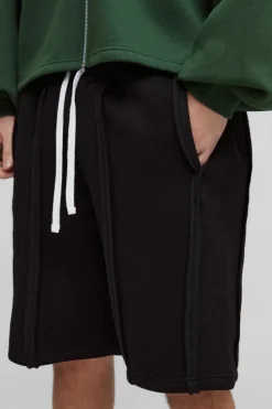 Best Sale boohooMAN Oversized Exposed Seam Short black